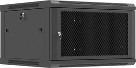 Lanberg WF01 Series 19" Wandschrank 6HE, hängend, Flatpack, Gitternetztür, IP20, RAL 9004, 600mm tief