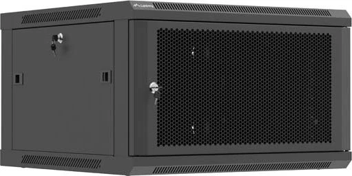 Lanberg WF01 Series 19" Wandschrank 6HE, hängend, Flatpack, Gitternetztür, IP20, RAL 9004, 600mm tief