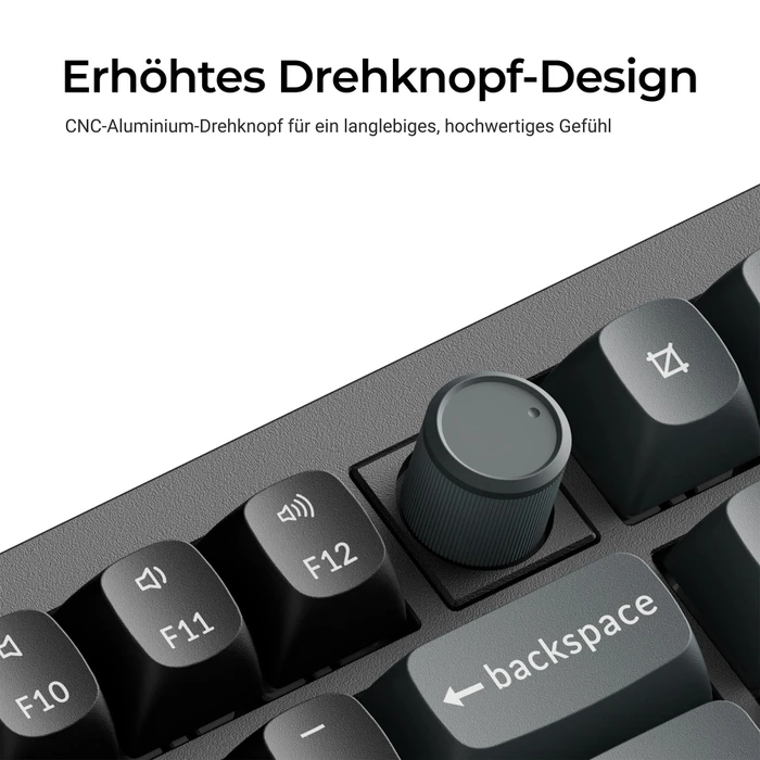 Keychron V6 Ultra 8K Wireless, schwarz, LEDs RGB, hot-swap, Keychron Silk POM RED, USB/Bluetooth, DE