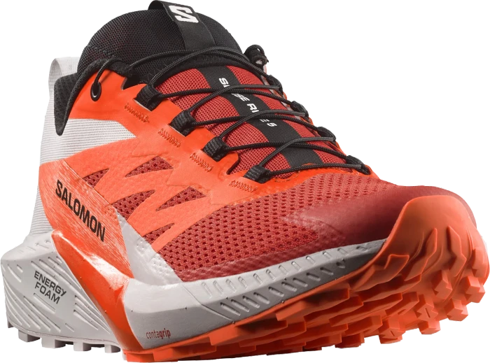Salomon Sense Ride 5 lunar rock/shocking orange/fiery red (Herren)