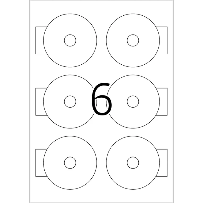Herma Mini CD-Etiketten, 78mm, weiß, matt, 10 Blatt (60 Etiketten)