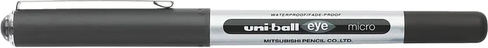 Uni-Ball Eye Micro UB-150 Tintenroller (Mine) schwarz/silber, 12er-Pack