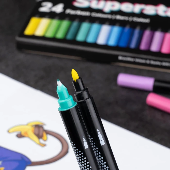Jolly Next Generation Superstars Duo Doppelfasermaler sortiert, 24er-Set, Etui
