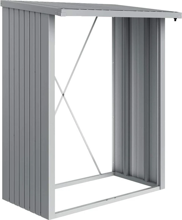 Biohort WoodStock 150 Kaminholzregal 157x102x199cm silber-metallic