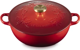 Le Creuset La Marmite Holly Bräter aus Gusseisen rund 26cm 4.1l kirschrot