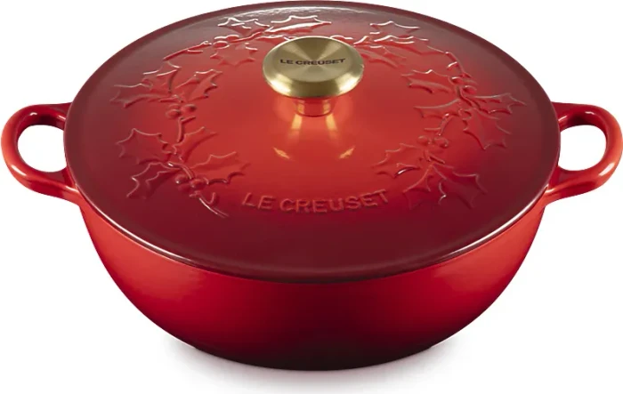 Le Creuset La Marmite Holly Bräter aus Gusseisen rund 26cm 4.1l kirschrot