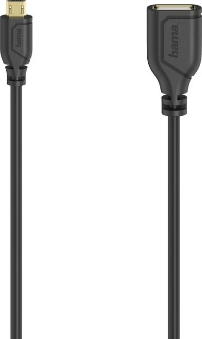 Hama Micro-USB-OTG-Adapterkabel Flexi-Slim, 0.15m, schwarz
