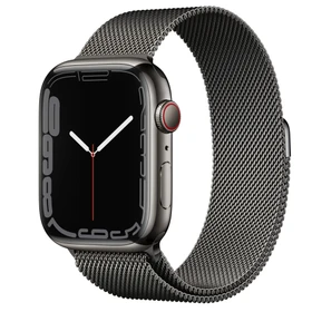 Apple Watch Series 7 (GPS + Cellular) 45mm Edelstahl graphit mit Milanaise-Armband graphit