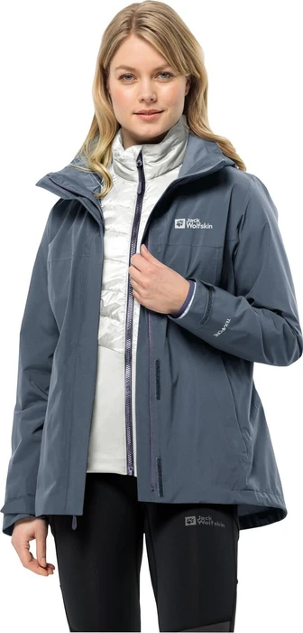 Jack Wolfskin Luntal 3in1 Funktionsjacke graphite/cool grey (Damen)