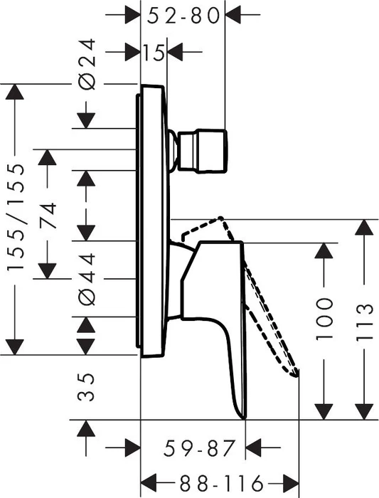 Hansgrohe Talis E Einhebel-Wannenmischer Unterputz für iBox universal chrom