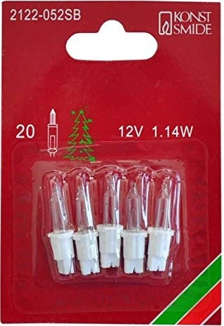 Konstsmide Ersatzbirne für Weihnachtsbeleuchtung klar 12V 1.14W, 5 Stück