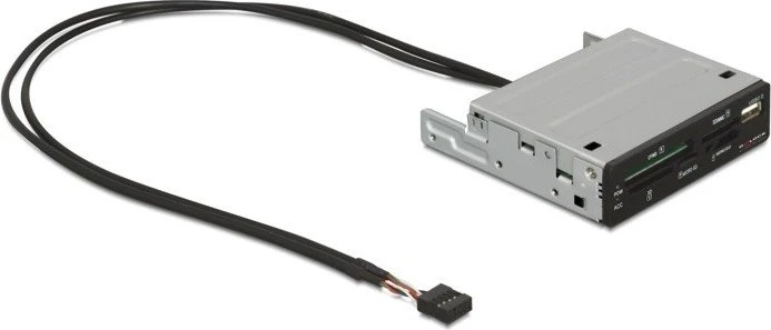 DeLOCK 3.5" USB 2.0 5 Slot Multi-Slot-Cardreader, USB 2.0 9-Pin Stecksockel [Stecker]