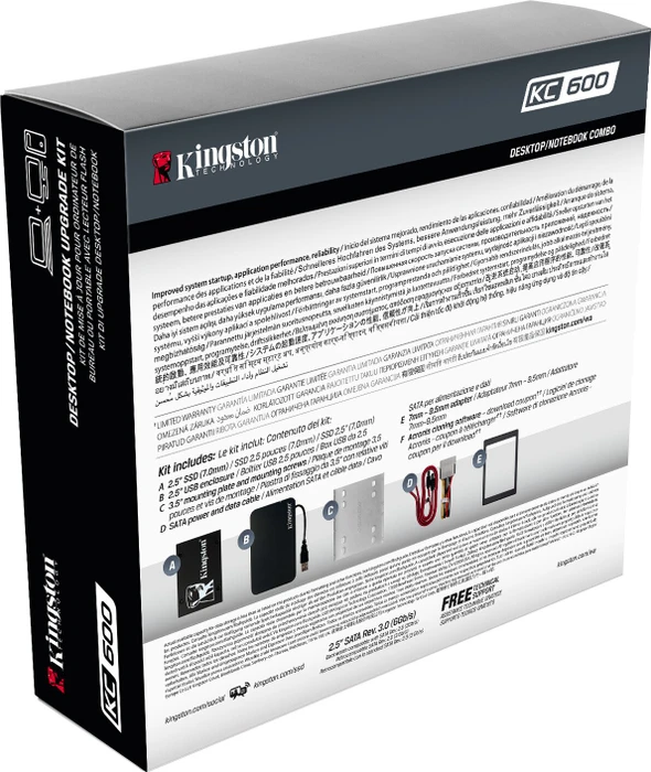 Kingston SSDNow KC600 - Upgrade Bundle Kit 1024GB, 2.5" / SATA 6Gb/s