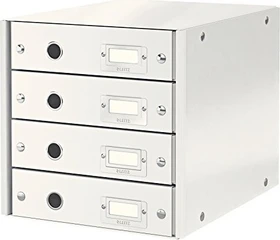 Leitz Click & Store WOW Schubladenbox, 4 Schubladen, weiß