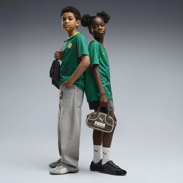 Puma FIFA WM 2026 Senegal Auswärtstrikot kurzarm wild green/puma red (Junior)