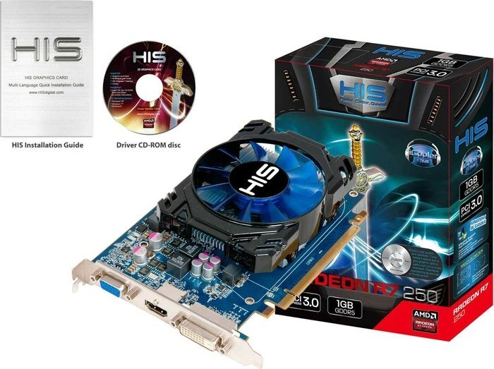 HIS Radeon R7 250 iCooler, 1GB GDDR5, VGA, DVI, HDMI