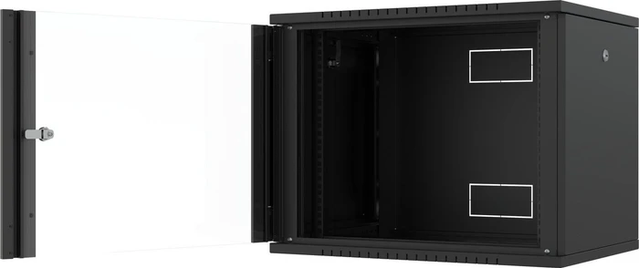Lanview 19" Wandgehäuse 9HE, Flatpack, Glastür, IP20, RAL 9005, 450mm tief