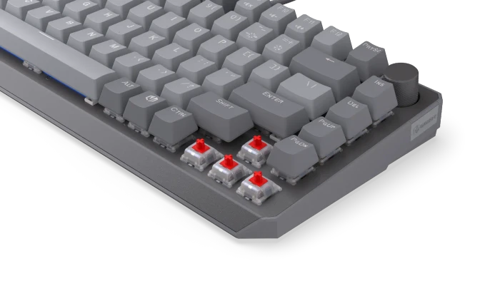 Endorfy Thock V2 75%, PBT, grau, LEDs RGB, hot-swap, Endorfy RED, USB, US
