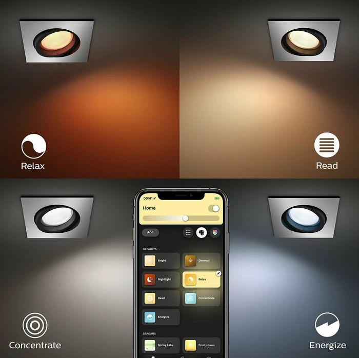 Philips Hue White and Color Ambiance Centura Einbauleuchte eckig schwarz
