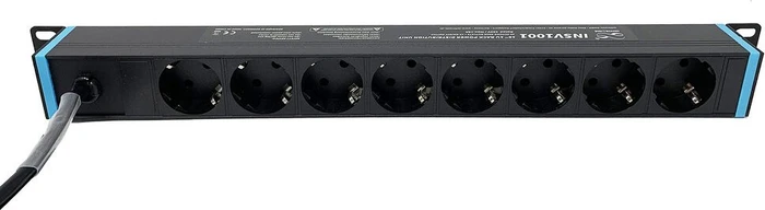Infitronic 19" PDU Steckdosenleiste, 1HE, 8-fach, 250V, schwarz, 2m