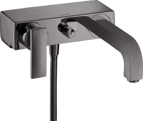 Hansgrohe Citterio Einhebel-Wannenmischer Aufputz mit Hebelgriff polished black chrome