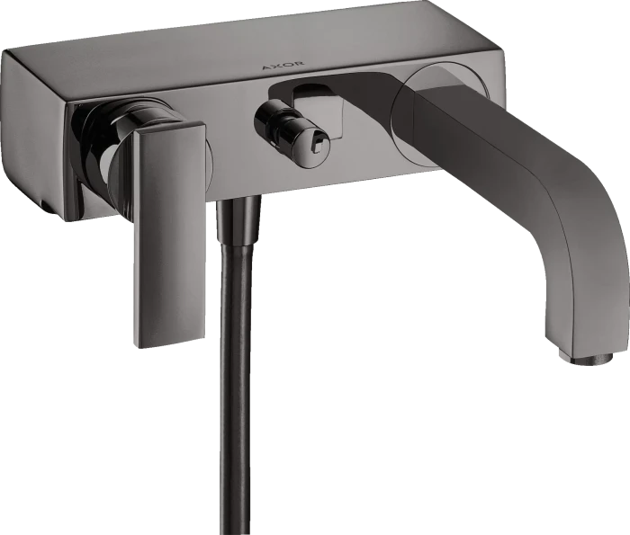 Hansgrohe Citterio Einhebel-Wannenmischer Aufputz mit Hebelgriff polished black chrome