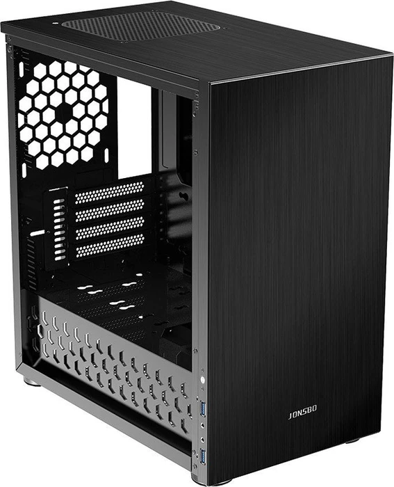 Jonsbo C3 Plus, schwarz, Glasfenster