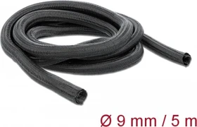 DeLOCK Geflechtschlauch selbstschließend, 9mm, 5m, schwarz