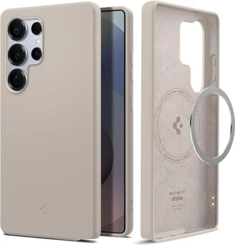 Spigen Silicone Fit (MagFit) für Samsung Galaxy S25 Ultra Natural Titanium