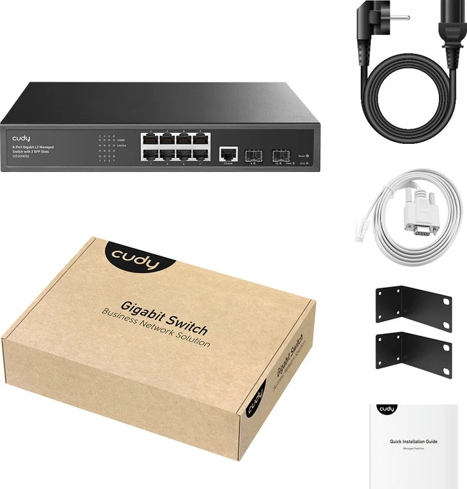 Cudy GS20 Rackmount Gigabit Managed Switch, 8x RJ-45, 2x SFP
