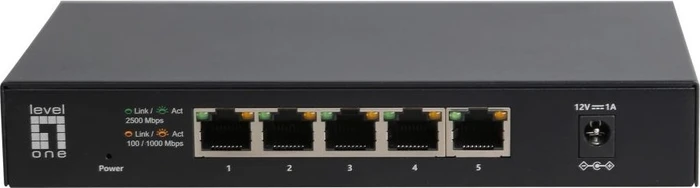 LevelOne GEU Desktop 2.5G Switch, 5x RJ-45
