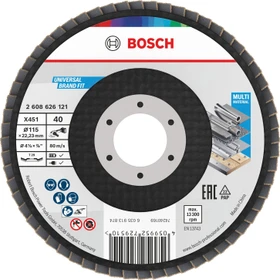 Bosch Professional X451 Fächerschleifscheibe T29 K40, 115x22.23mm, 1 Stück