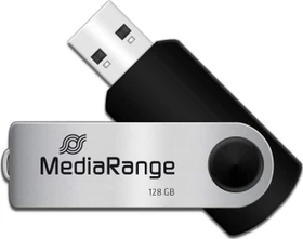 MediaRange USB Flexi-Drive 128GB schwarz/silber, USB-A, USB 2.0