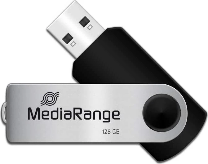 MediaRange USB Flexi-Drive 128GB schwarz/silber, USB-A, USB 2.0