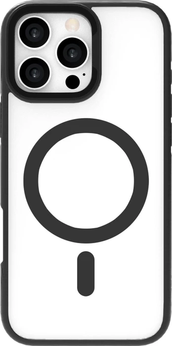 eSTUFF Infinite Helsinki Magnetic Stand Cover für Apple iPhone 16 Pro transparent/schwarz