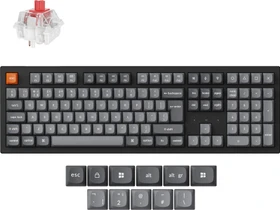 Keychron K10 Max, schwarz/grau, LEDs RGB, Keychron Super RED, USB/Bluetooth, UK