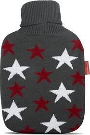 Hugo Frosch Klassik Strickbezug Wärmflasche sterne bordeaux