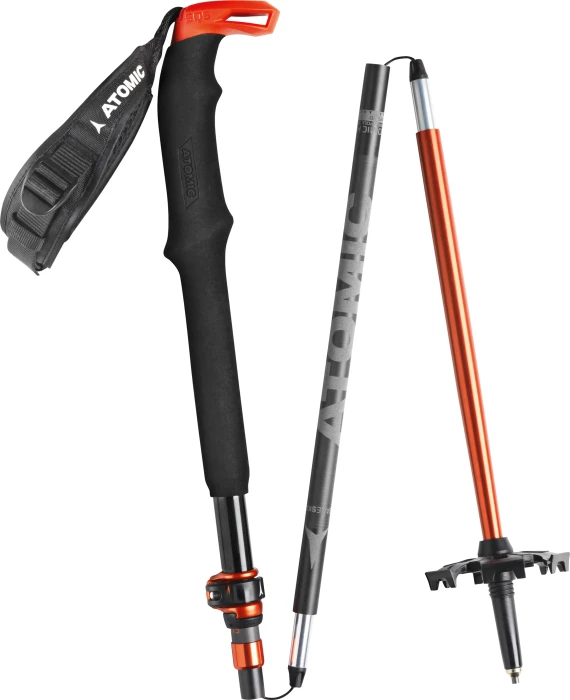 Atomic BCT Mountaineering Carbon SQS Touren Skistock grau/rot (Modell 2024/2025)