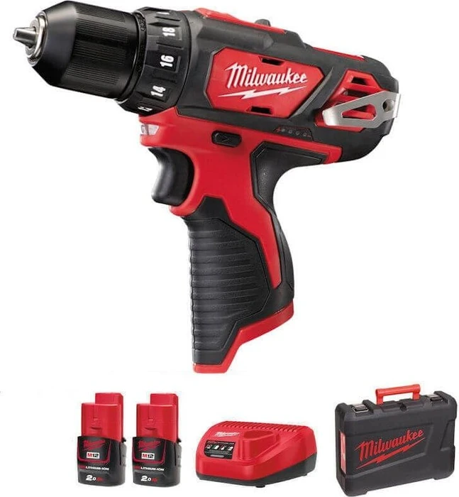 Milwaukee M12 BDD-202C Akku-Bohrschrauber inkl. Koffer + 2 Akkus 2.0Ah