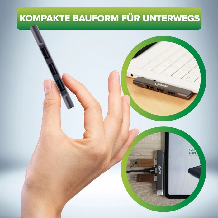 InLine Slim 4-Port USB-Hub, USB-C 2.0 [Stecker]