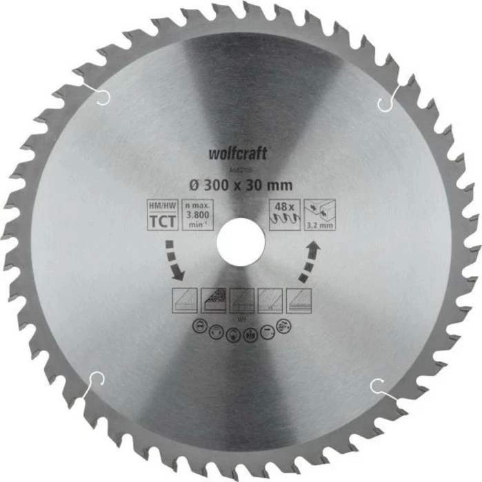 Wolfcraft Serie Orange Kreissägeblatt 48Z, 300x3.2x30mm, 1 Stück
