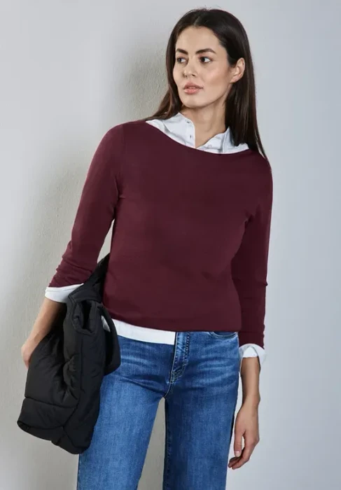 Street One Noreen Strickpullover dark cherry red (Damen)