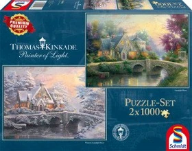 Schmidt Spiele Thomas Kinkade Lamplight Manour/Winter in Lamplight Manour