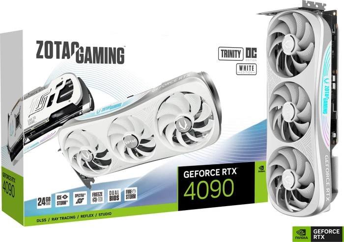 Zotac Gaming GeForce RTX 4090 Trinity OC White Edition, 24GB GDDR6X, HDMI, 3x DP