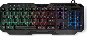 Nedis Gaming Tastatur, LEDs RGB, schwarz, USB, DE (GKBD110BKDE)