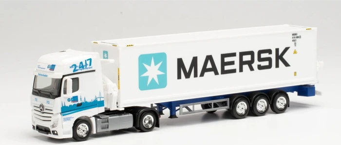 Herpa Mercedes-Benz Actros Gigaspace Seitenlader-Sattelzug GDH/Maersk