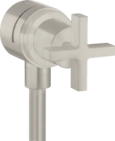 Hansgrohe Axor Citterio Wandanschluss Stop mit Rückflussverhinderer, Absperrventil und Kreuzgriff edelstahloptik