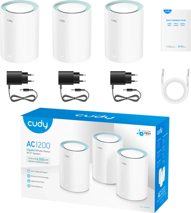 Cudy M1300, AC1200, 3er-Pack