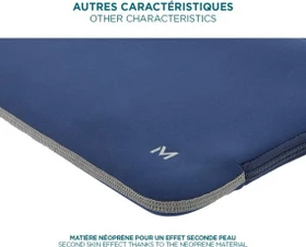 Mobilis Skin 14-16" Sleeve Notebook-Hülle, navy blau/grau
