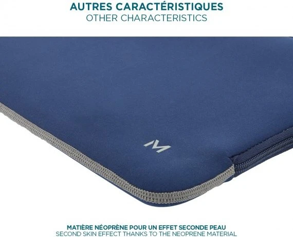 Mobilis Skin 14-16" Sleeve Notebook-Hülle, navy blau/grau